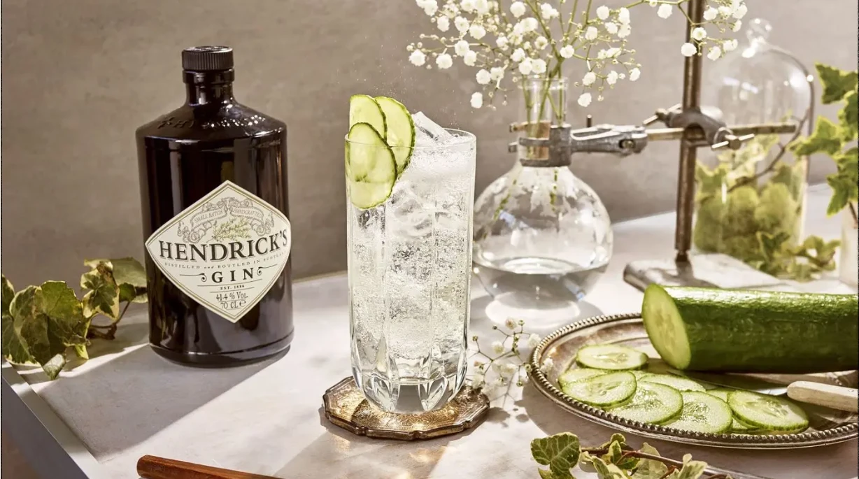 "Hendrick's Gin bottle – Premium gin available online with fast delivery from The V Bar in Nairobi."